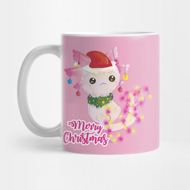 merry christmas axolotl santa by gossiprag